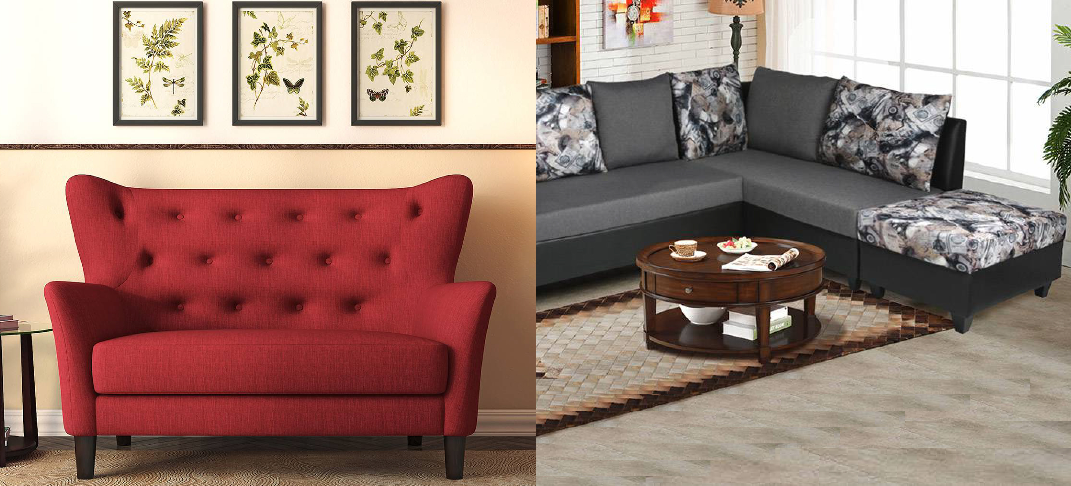 L shape shop sofa chair